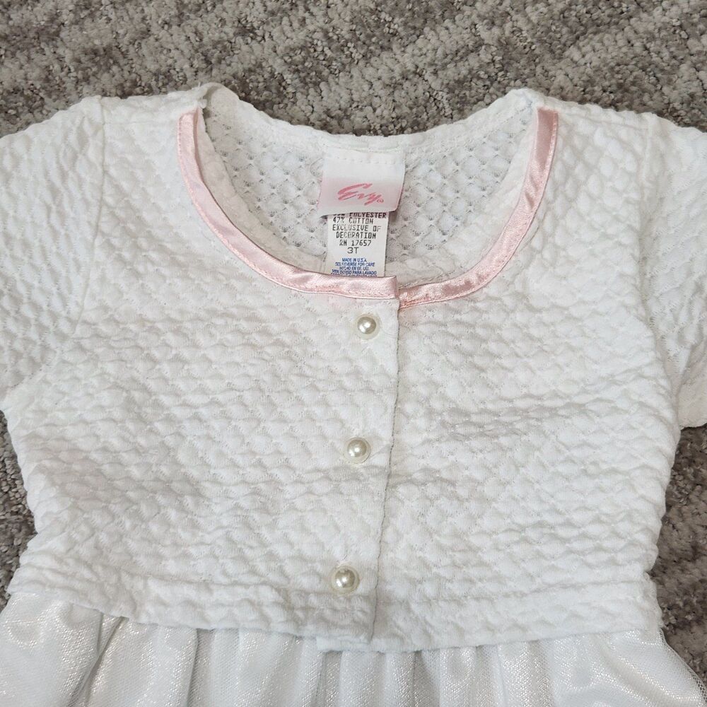 Evy of California vintage toddler girls white floral spring dress size 3T - Picture 6 of 10